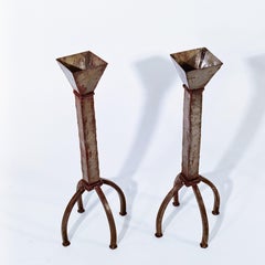 Estilo brutalista. Enormes y esculturales candelabros de Ferro Art, España, años 60