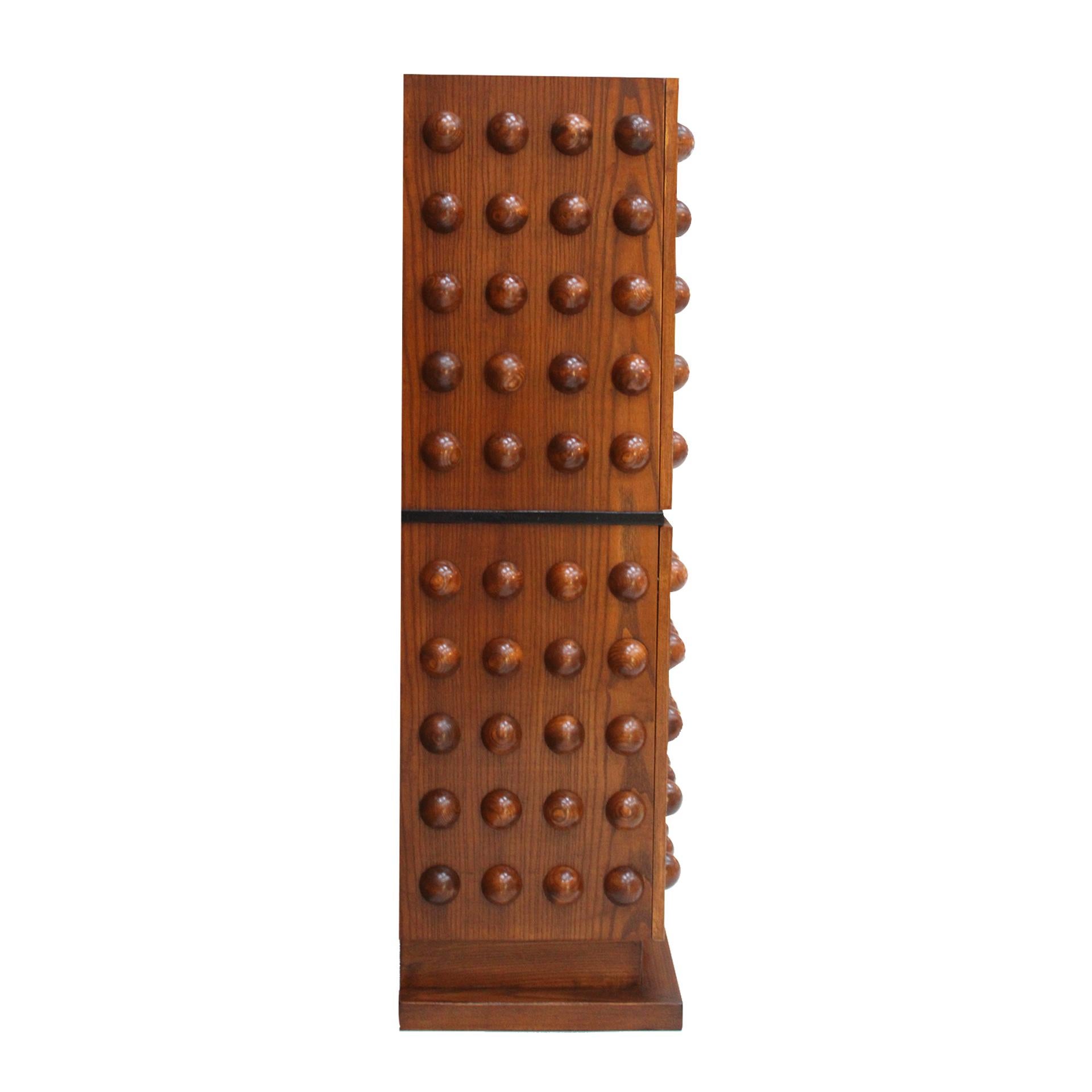 Barra Seca Italiana de Estilo Brutalista de Madera de Roble, Armario para Bebidas Italiano en venta