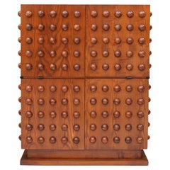 Brutalist Style Italian Dry Bar made of Oak Wood, Drinks Cabinet