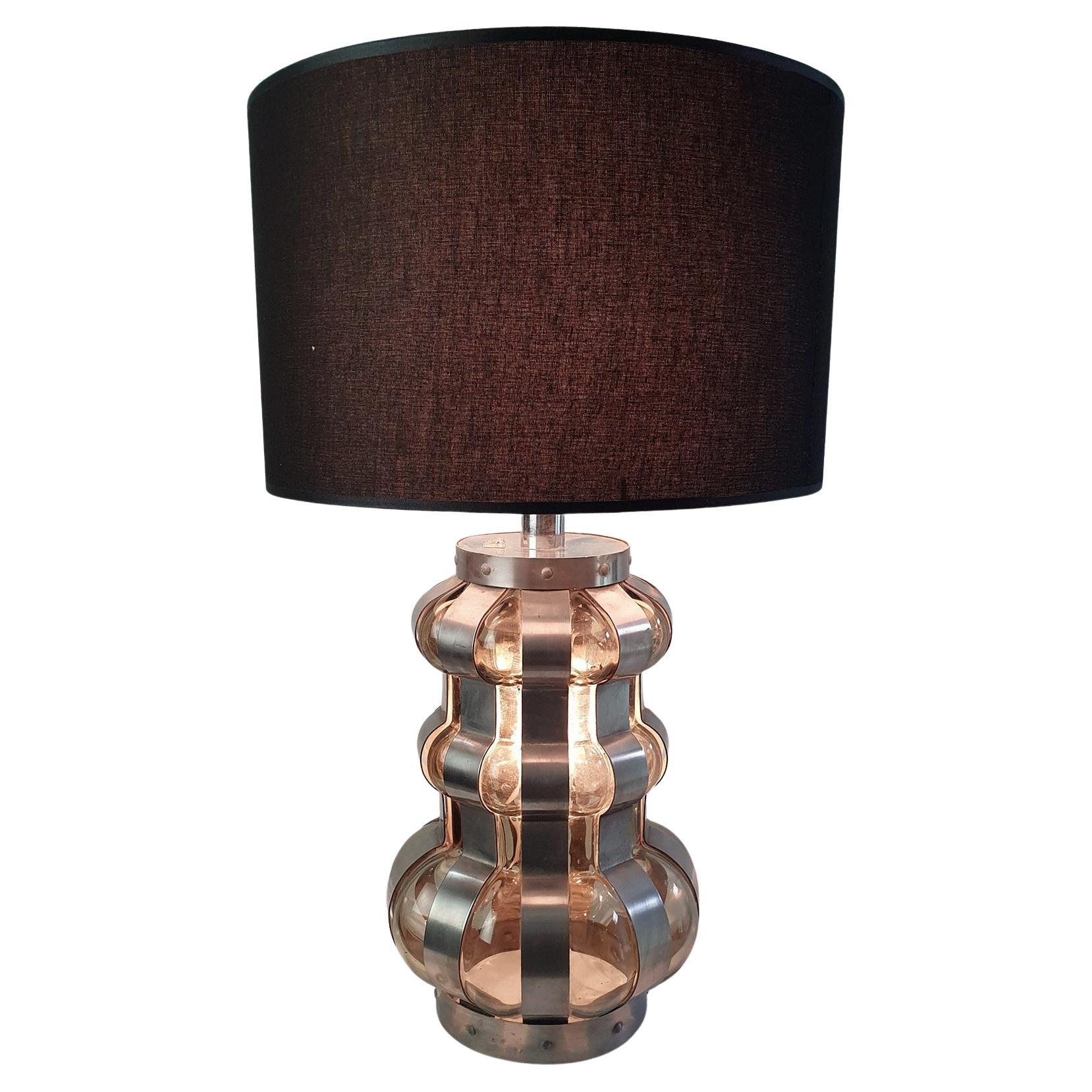 Brutalist Style Italian Table Lamp, 1960s For Sale