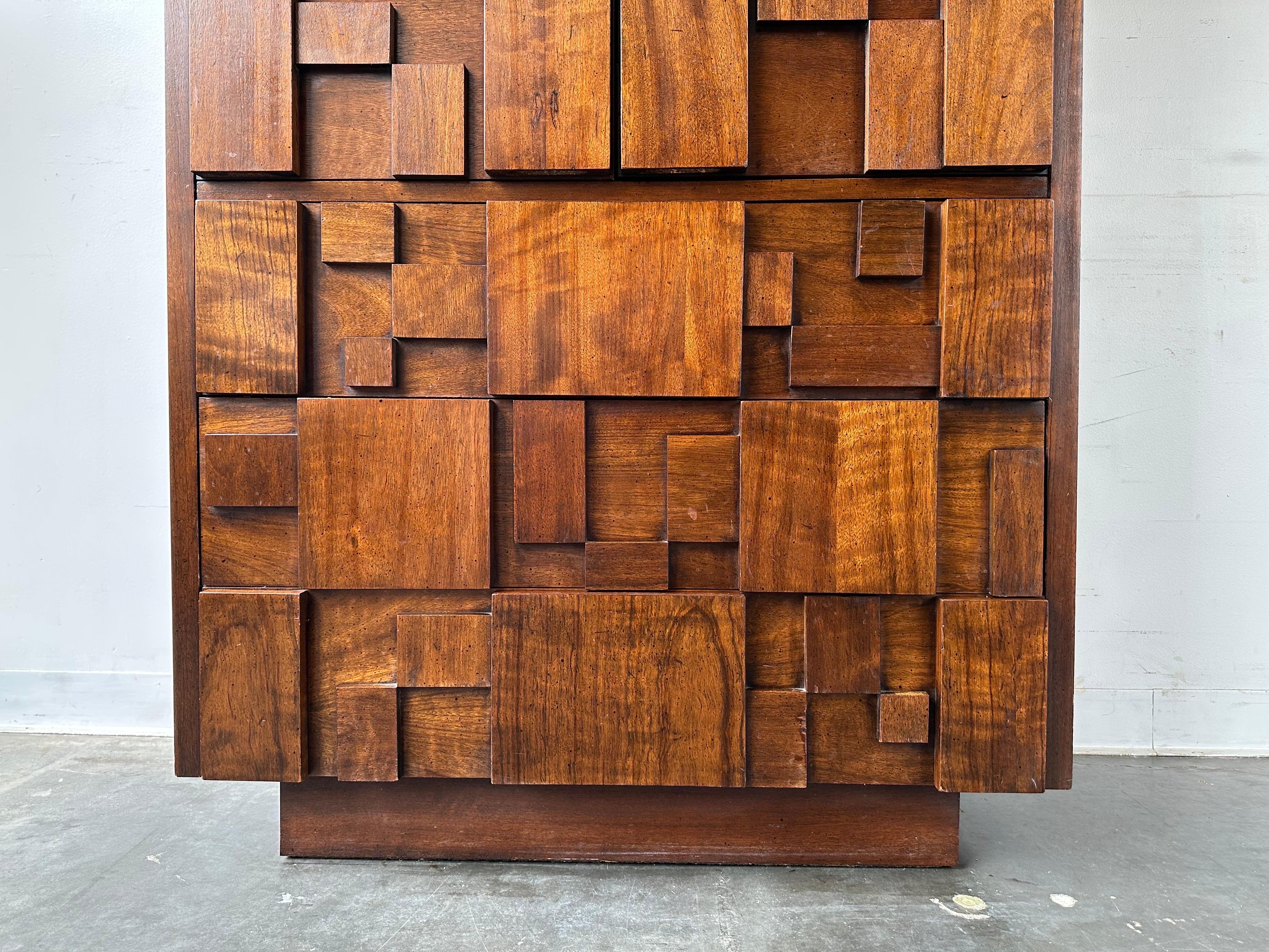 Woodwork Brutalist Style Lane Furniture Staccato Highboy Dresser