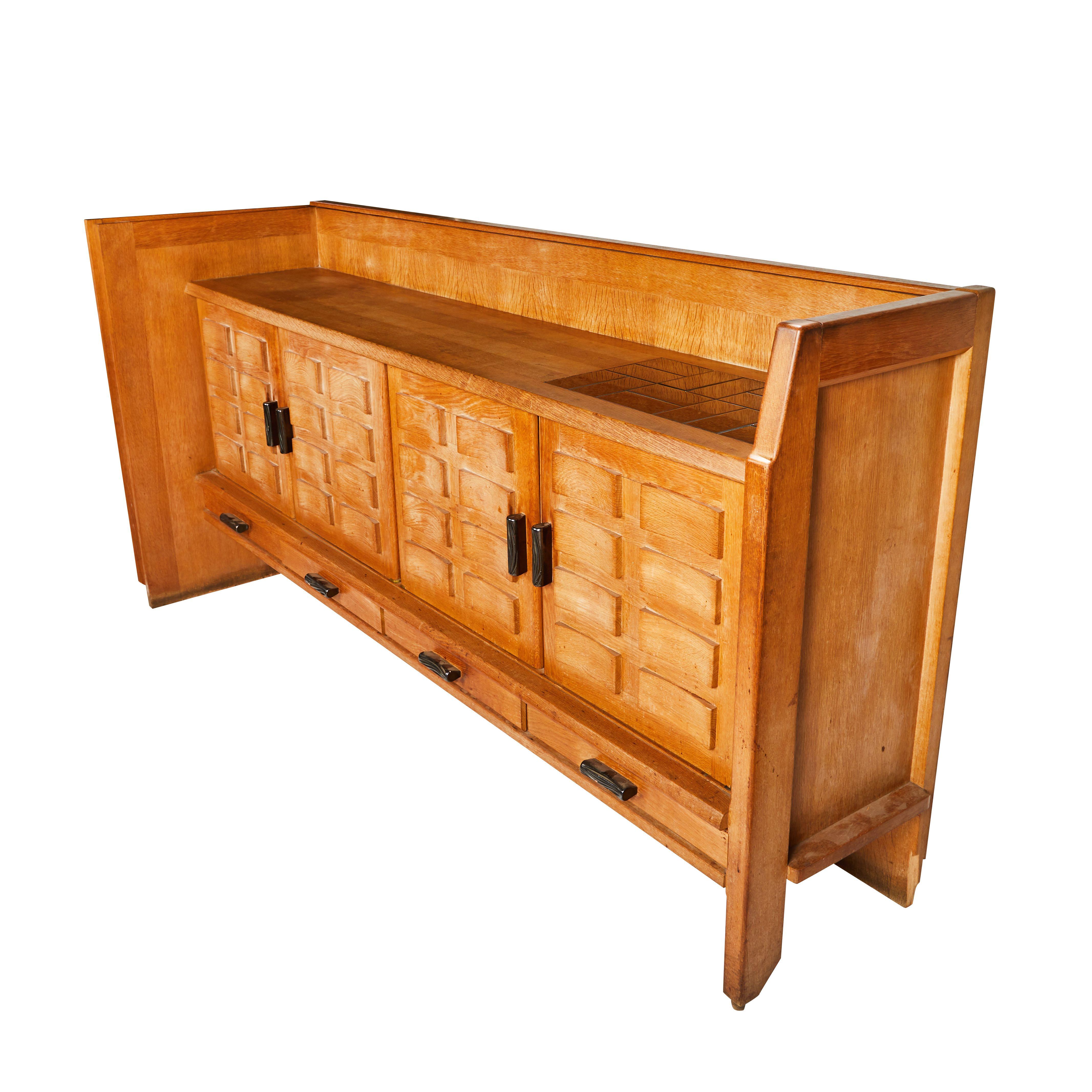 Mid-Century Modern Brutalist Style Mid-Century Buffet Credenza or Sideboard