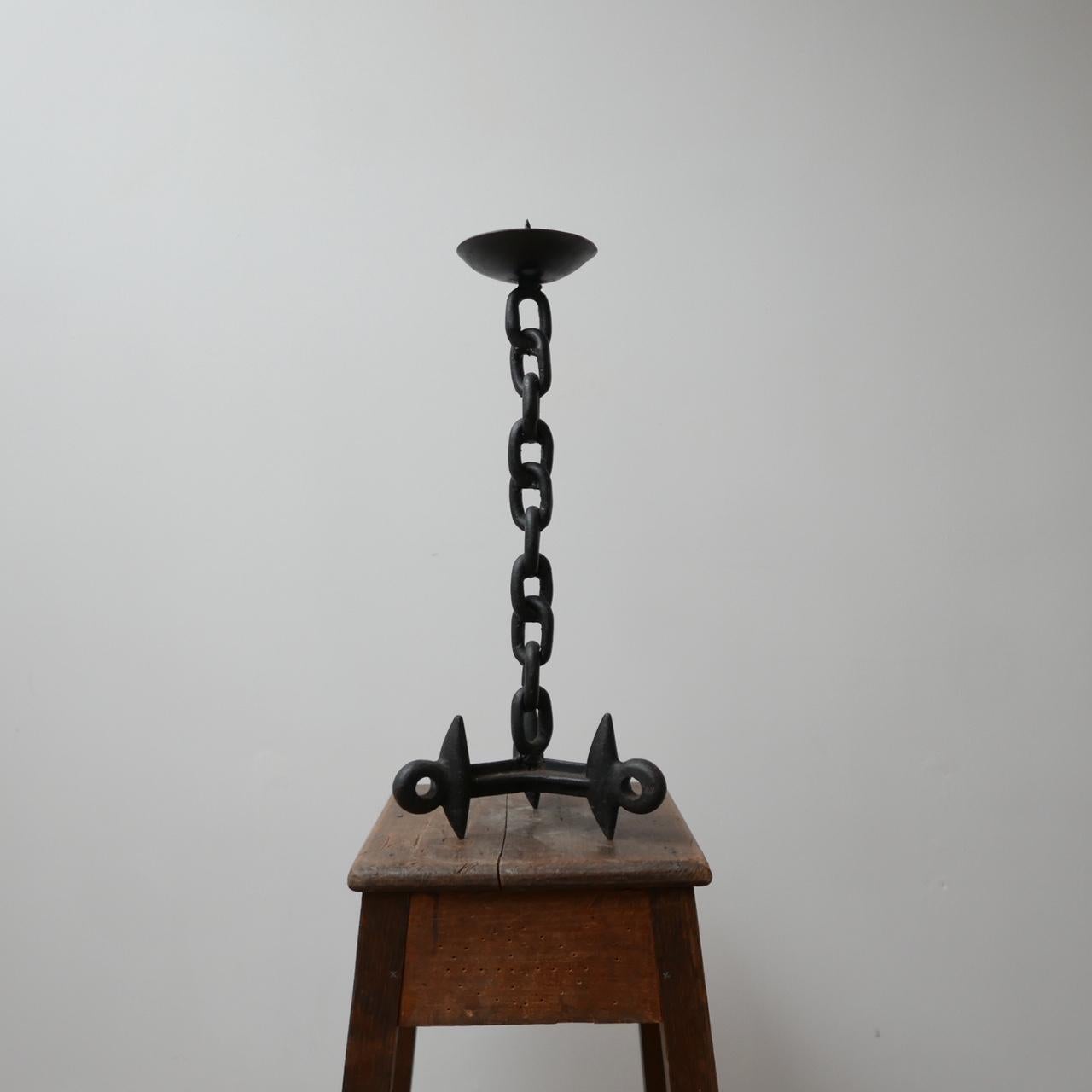 Brutalist Style Midcentury Chain Candlestick For Sale 1