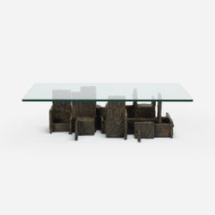 Rare "Sculpted Bronze"  Coffee Table by Paul Evans