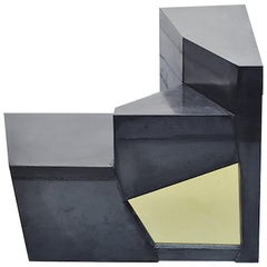 Brutalist Style Sedimento Coffee Table in Concrete and Brass