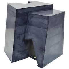 Brutalist Style Sedimento Coffee Table in Concrete and Brass