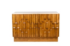 Brutalist style sideboard in blond ash, 20th century
