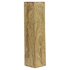 Brutalist-style stoneware vase with plant decoration. 1970s.