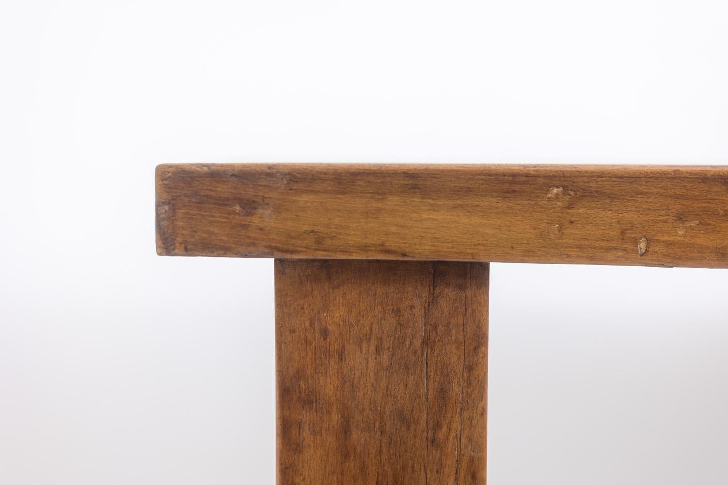 Table ou bureau de style brutaliste en hêtre. Circa 1900. LS5710709I Bon état - En vente à Saint-Ouen, FR