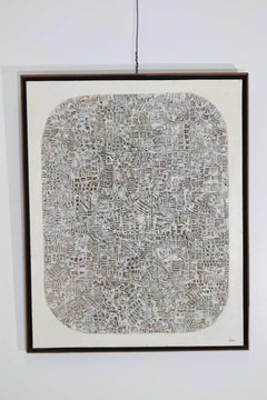 Brutalist Style Textured Art on Masonite