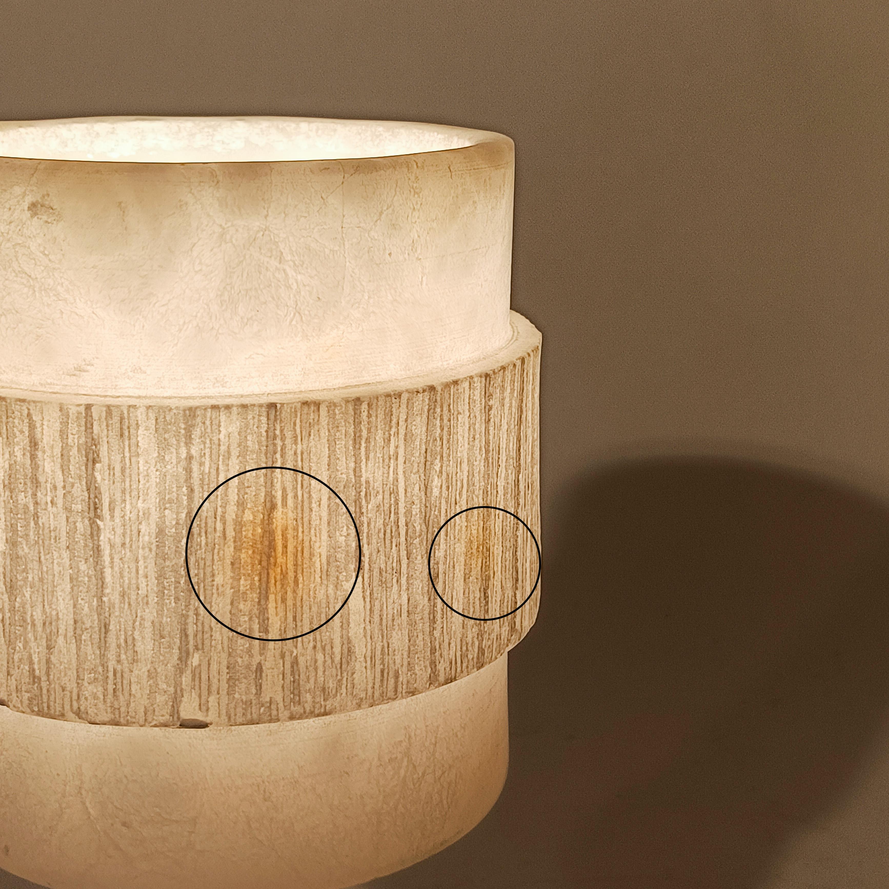 Brutalist style. Turned veined alabaster table lamp, Spain, 1950s For Sale 7