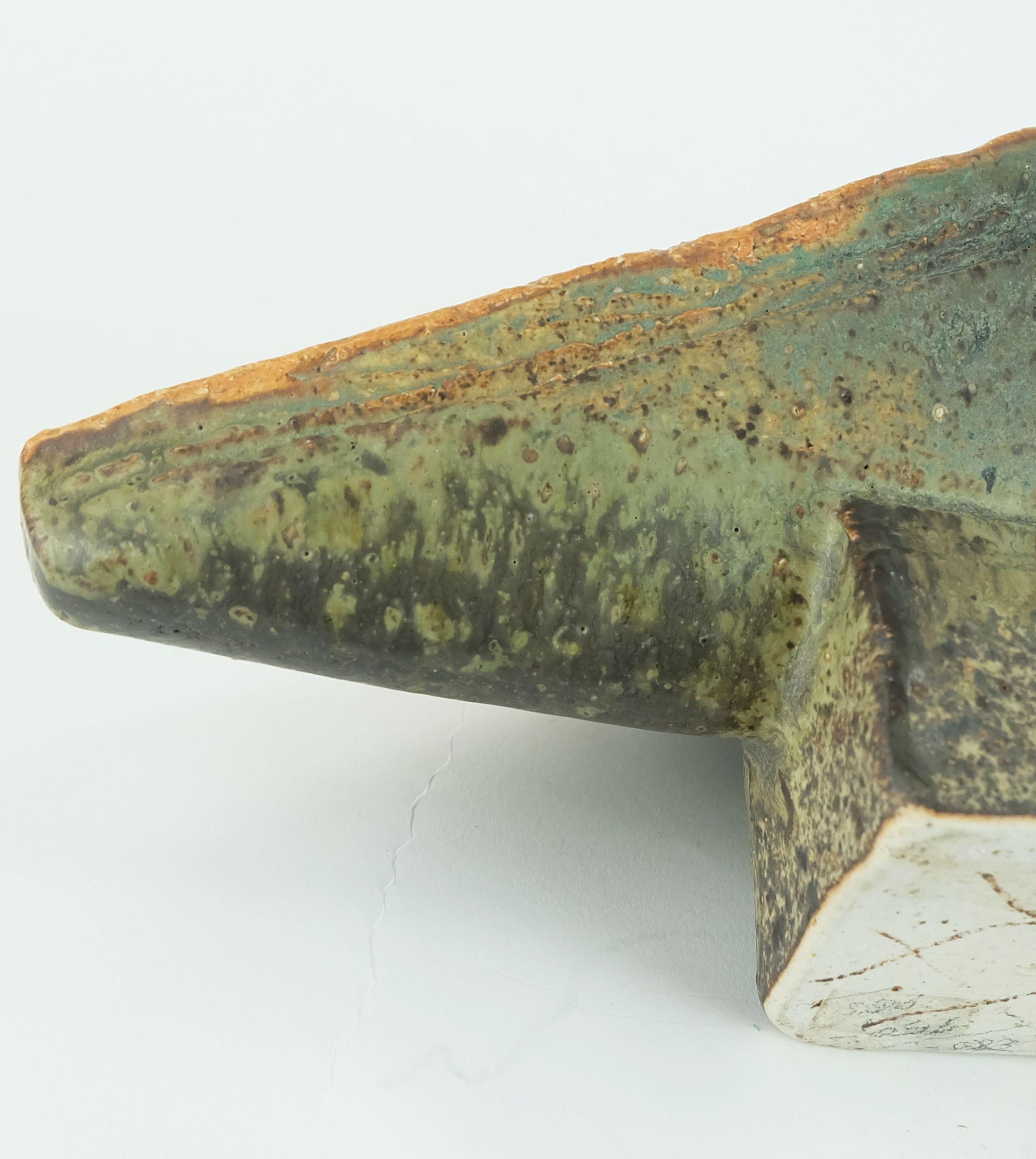 Earthenware brutalist style VASE ceramic object robert sturm 1970s studio pottery For Sale
