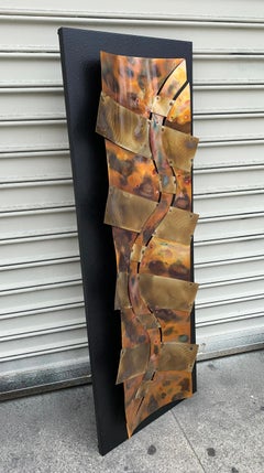 Brutalist Style Wall Sculpture in Copper