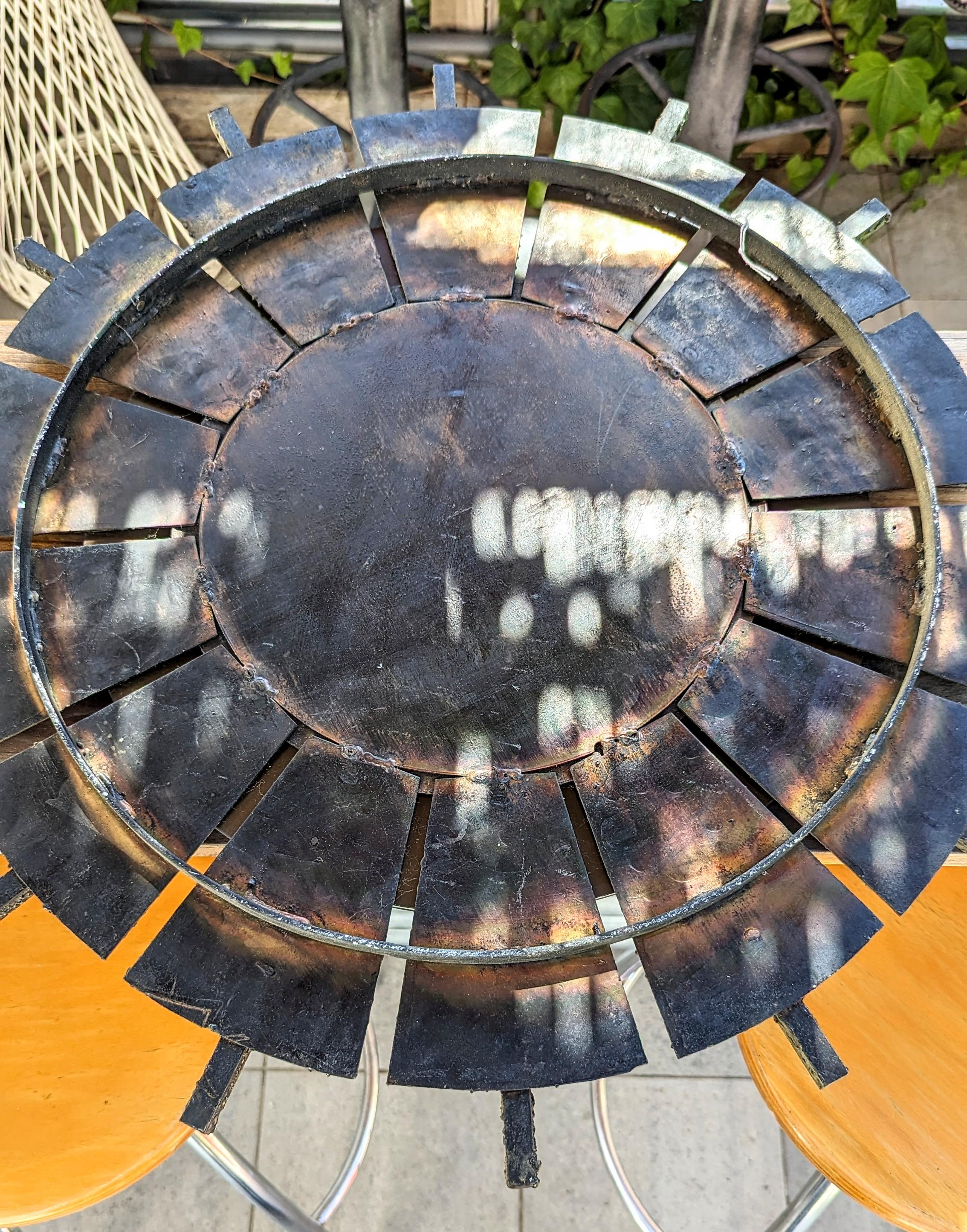 Brutalist Sunburst Iron Mirror, 1960s For Sale 5