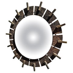 Brutalist Sunburst Iron Mirror, 1960s