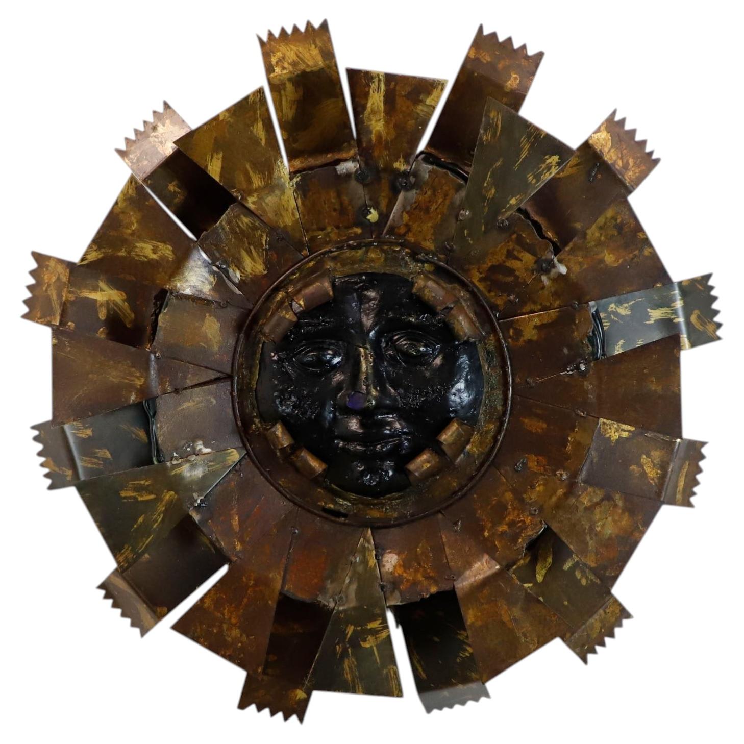 Brutalist Sunburst Wall Light – Felipe Delfinger (ca. 1970)