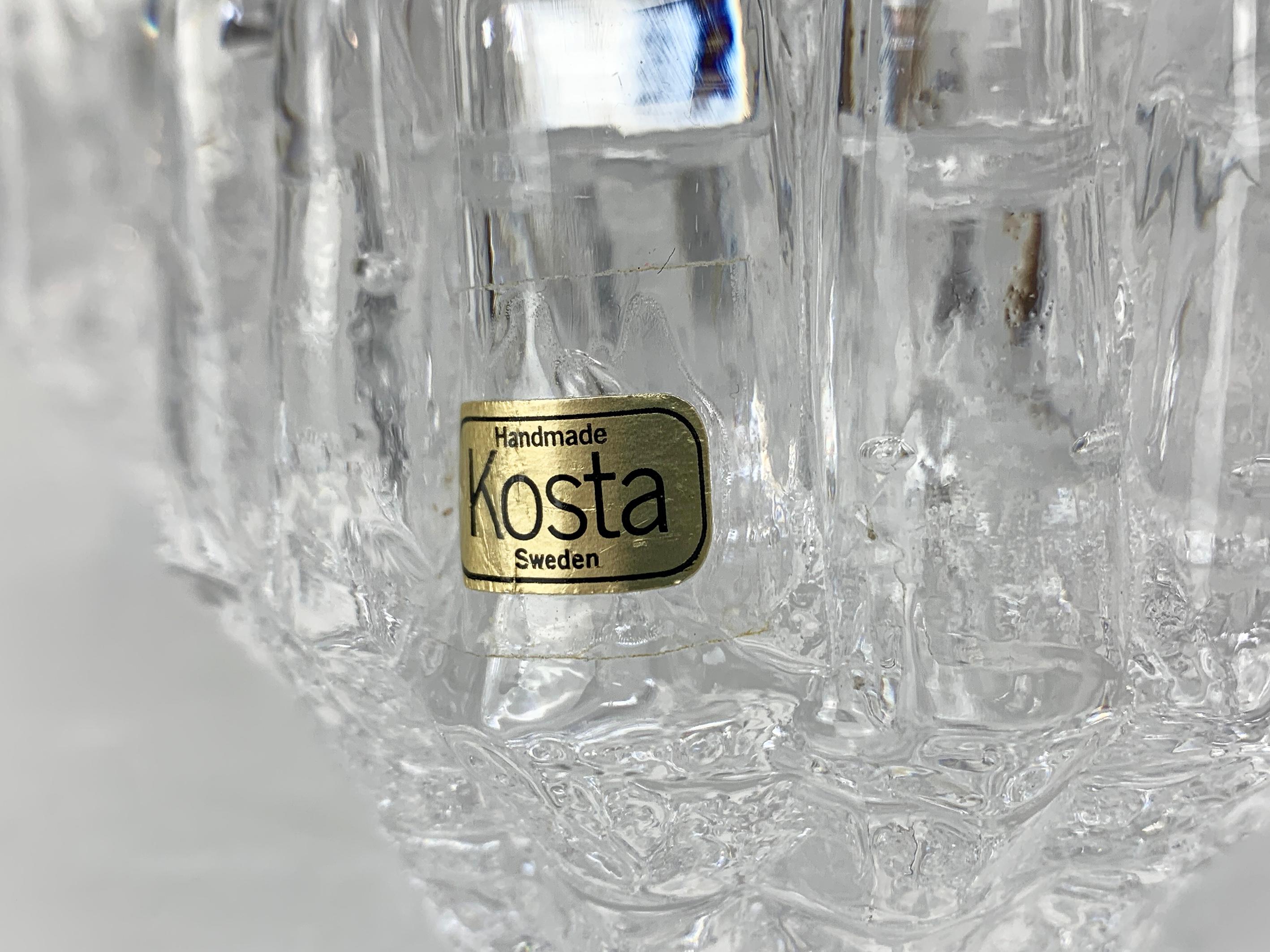 Candelieri di vetro brutalisti a girasole 3x, Göran Wärff, Kosta Boda Svezia 1970 in vendita 3