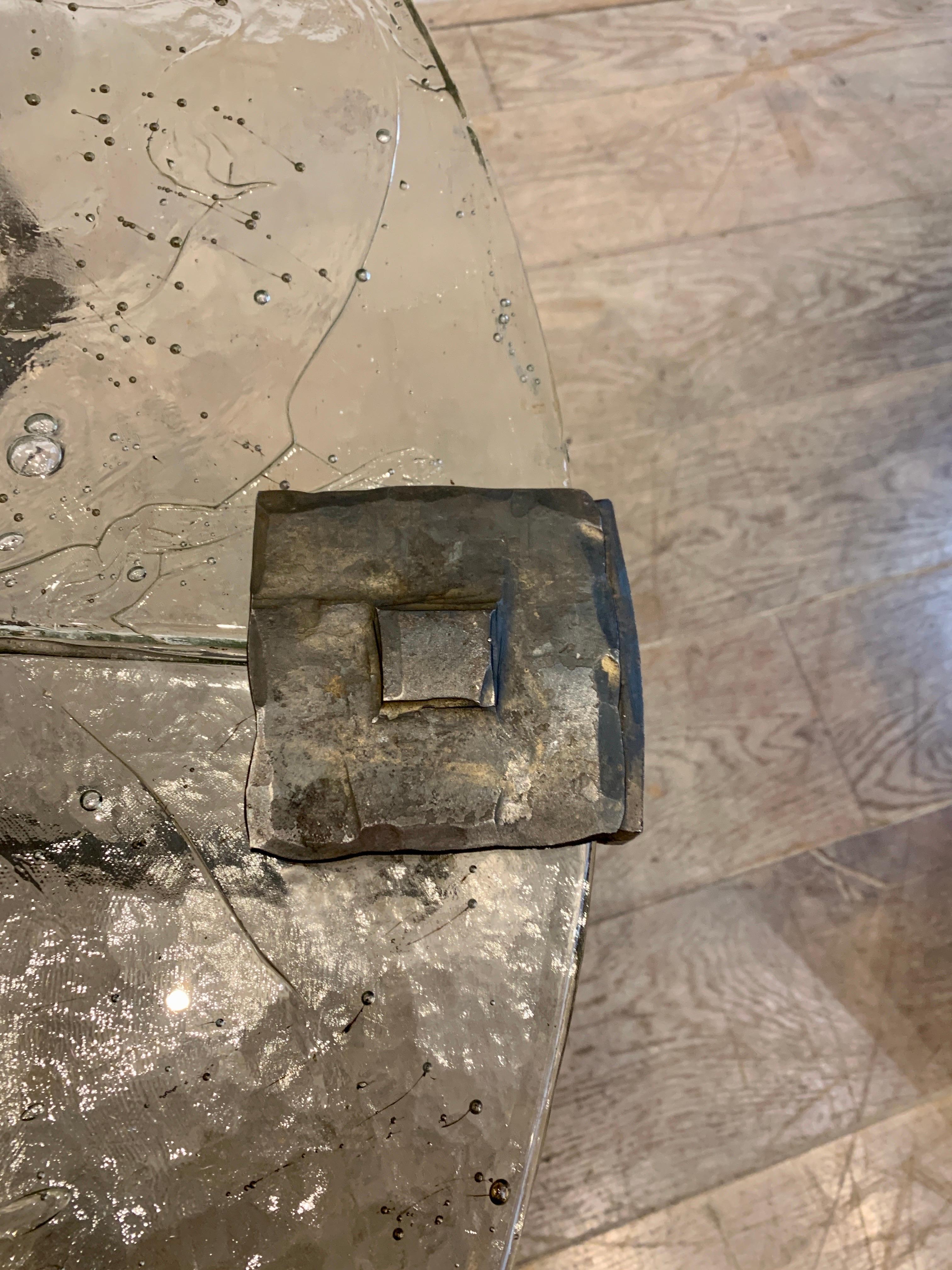 Brutalist Coffee Table in Artisan Glass and Bronze by Lothar Klute, 1980s 3