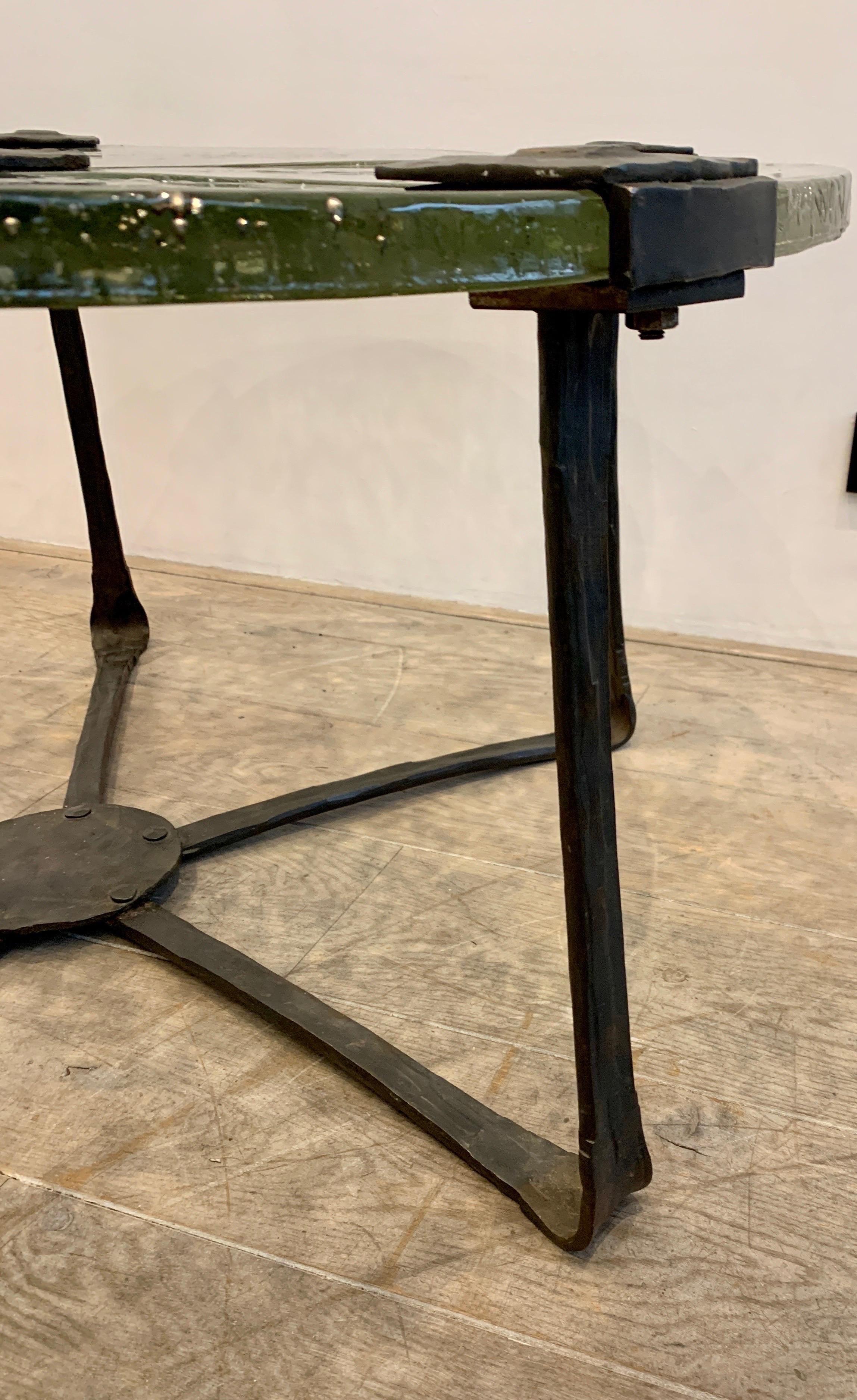 Brutalist Coffee Table in Artisan Glass and Bronze by Lothar Klute, 1980s 6