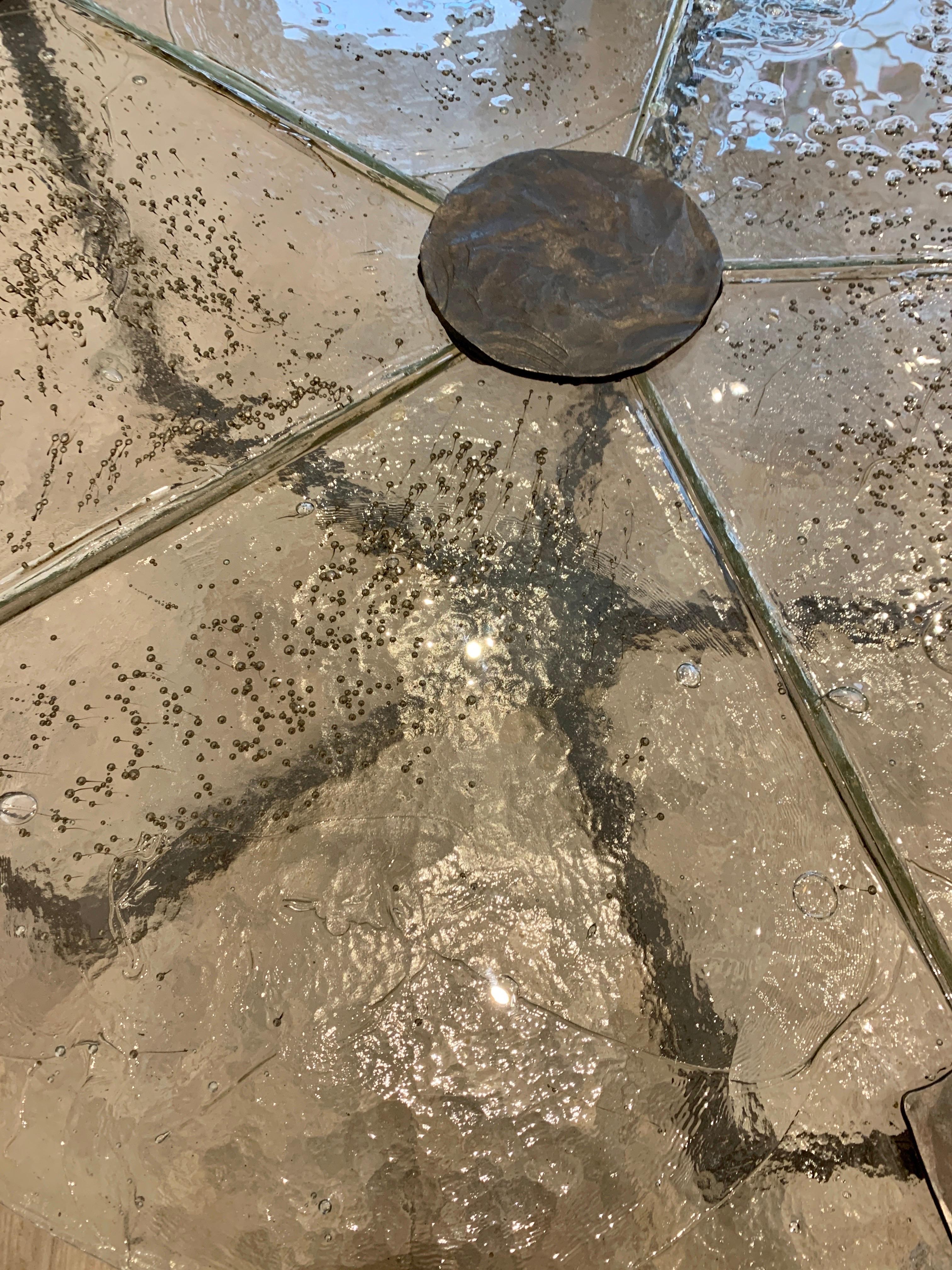 Brutalist Coffee Table in Artisan Glass and Bronze by Lothar Klute, 1980s In Good Condition In Brussels, BE