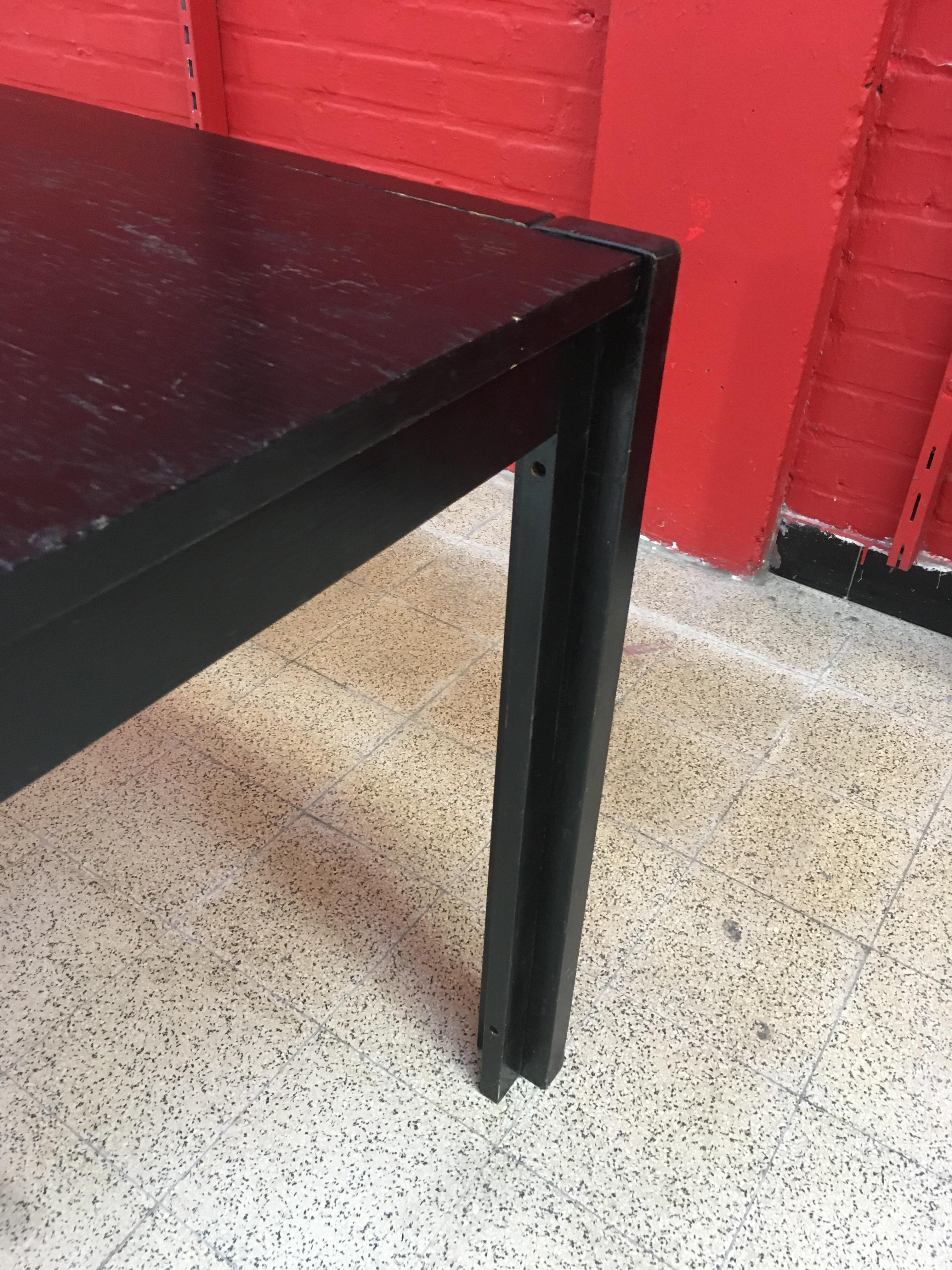 Mid-20th Century Brutalist Table in Blackened Wood, circa 1960-1970 For Sale