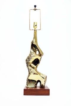 Richard Barr Brutalist Table Lamps for Laurel a la Maurizio Tempestini