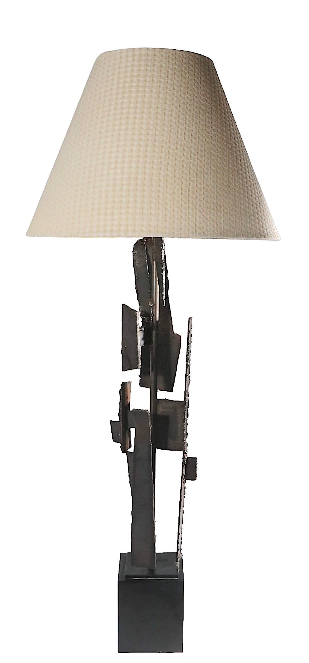 Lampe de bureau brutaliste par Harry Balmer pour la Laurel Lamp Company, vers 1970 en vente 1