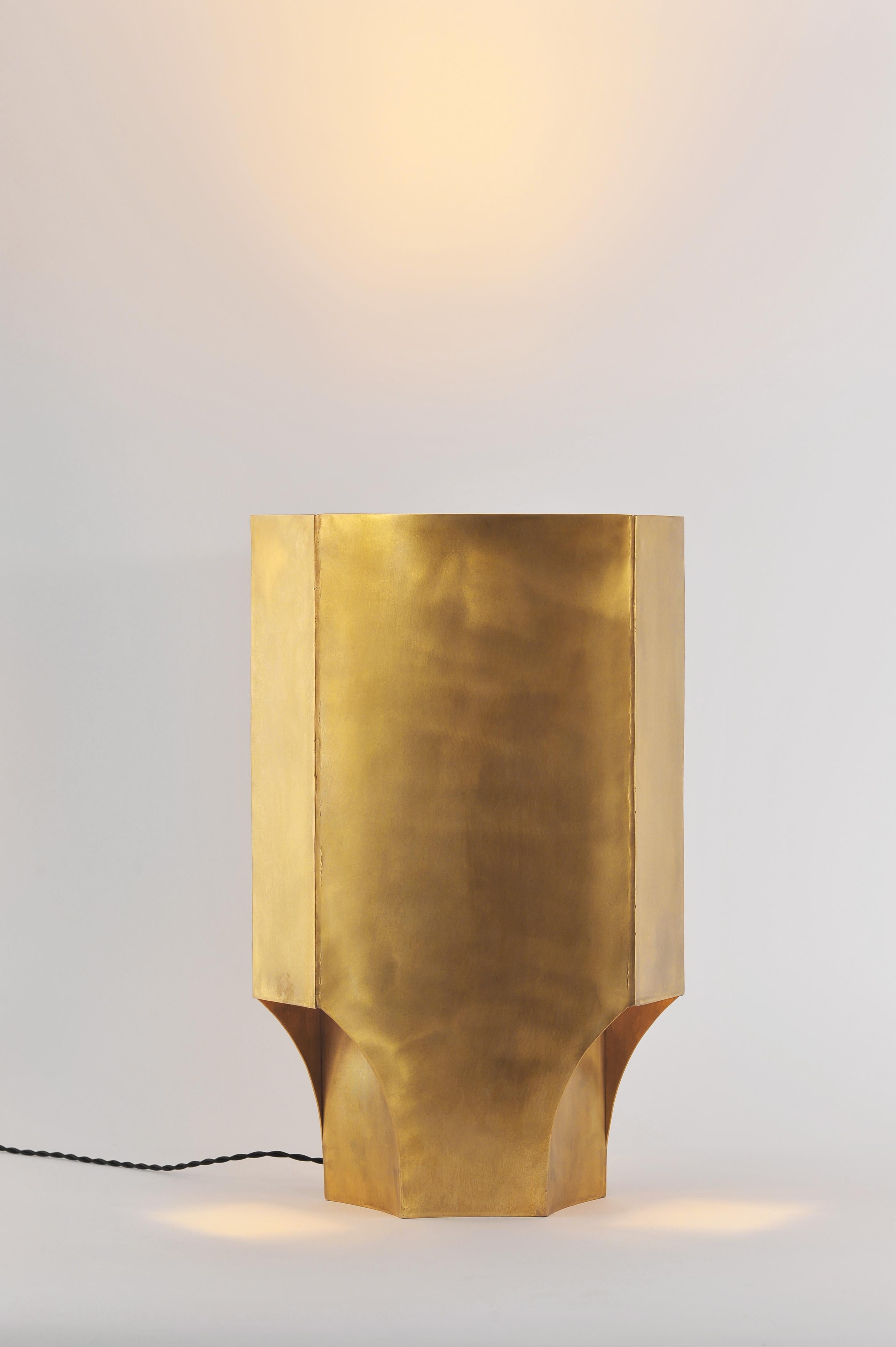Brutalist table lamp by Lukasz Friedrich
Dimensions: 30 x 30 H 50 cm
Materials: Patinated Brass

All our lamps can be wired according to each country. If sold to the USA it will be wired for the USA for instance.

Lukasz Friedrich (born 1980),