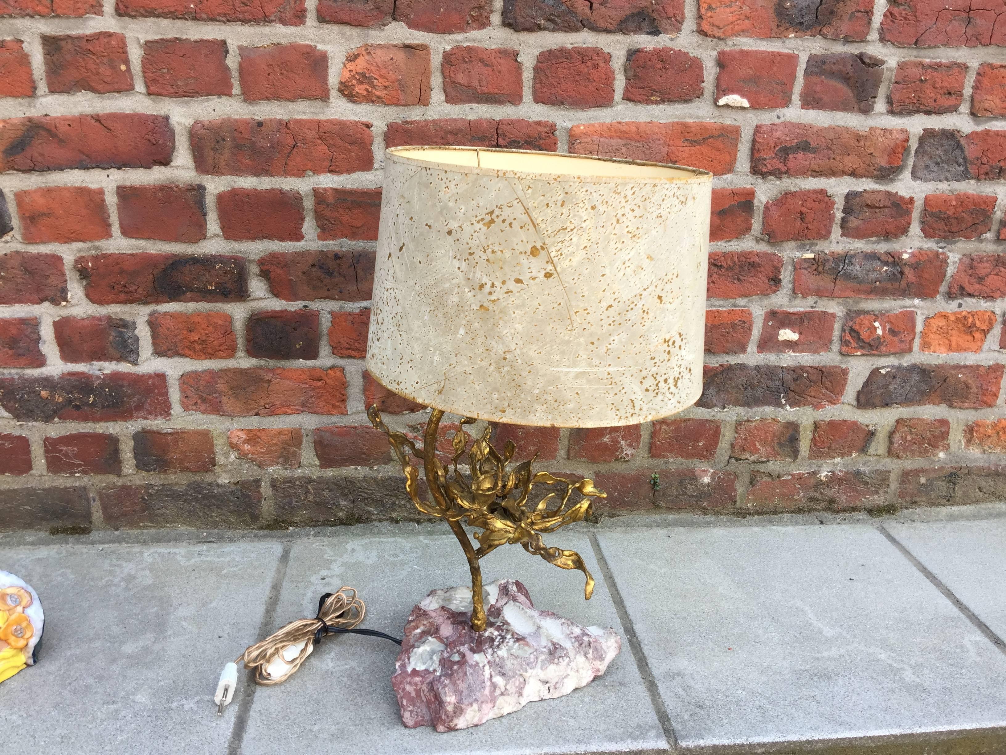 Brutalist Table Lamp in Brass Signed Paul Moerenhout, circa 1970 For Sale 5