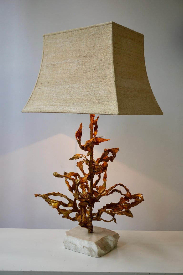 Brutalist Table Lamp in Brass Signed Paul Moerenhout, circa 1970 For Sale 6