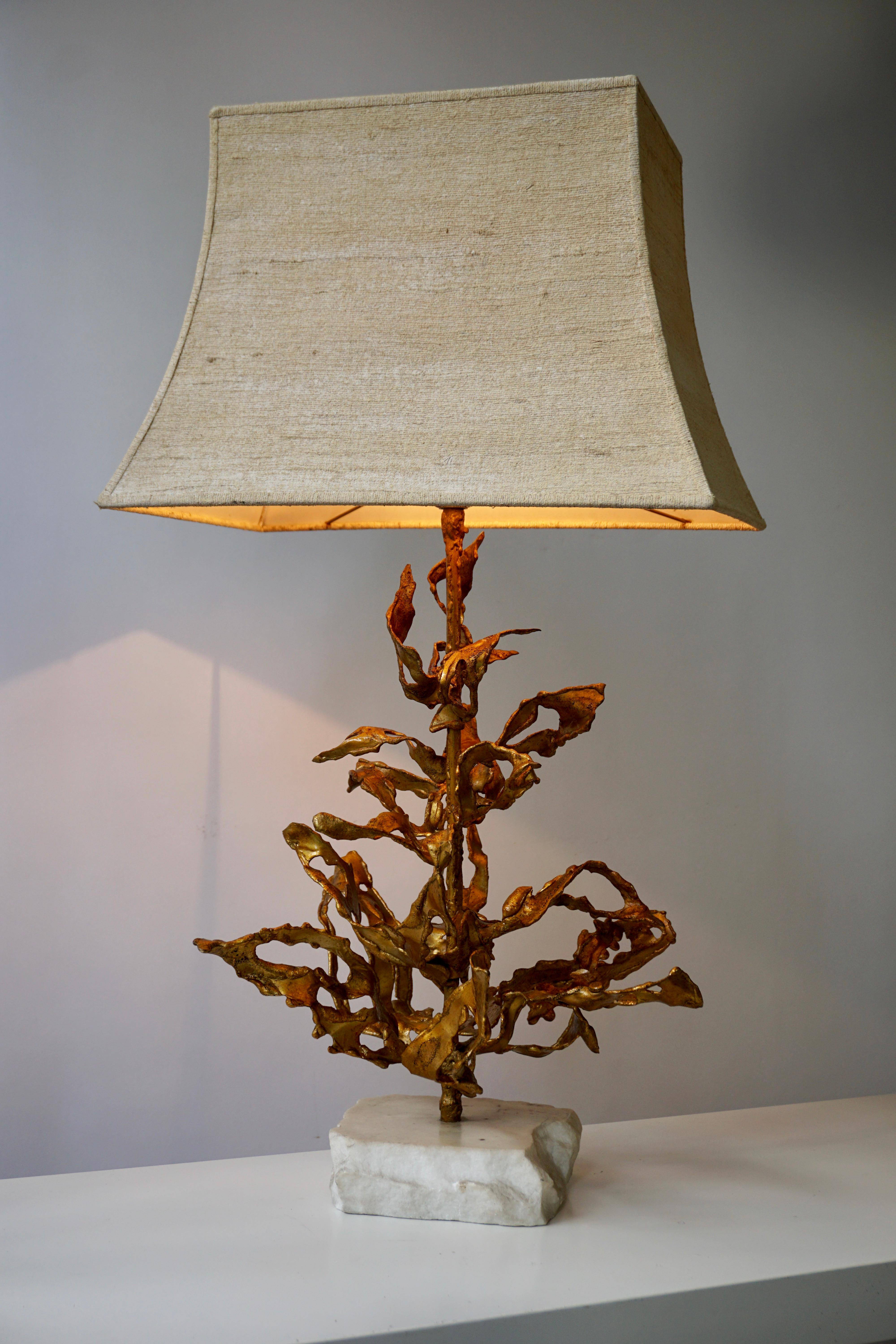 20th Century Table Lamp in Brass Signed Paul Moerenhout, circa 1970 For Sale