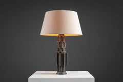 Brutalist Table Lamp in Cast Aluminium, Europe Mid-20th Century