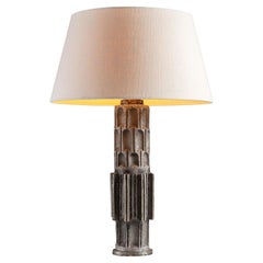 Brutalist Table Lamp in Cast Aluminium, Europe Mid-20th Century