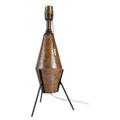 Lampada da tavolo brutalista in ceramica e ferro, anni '50