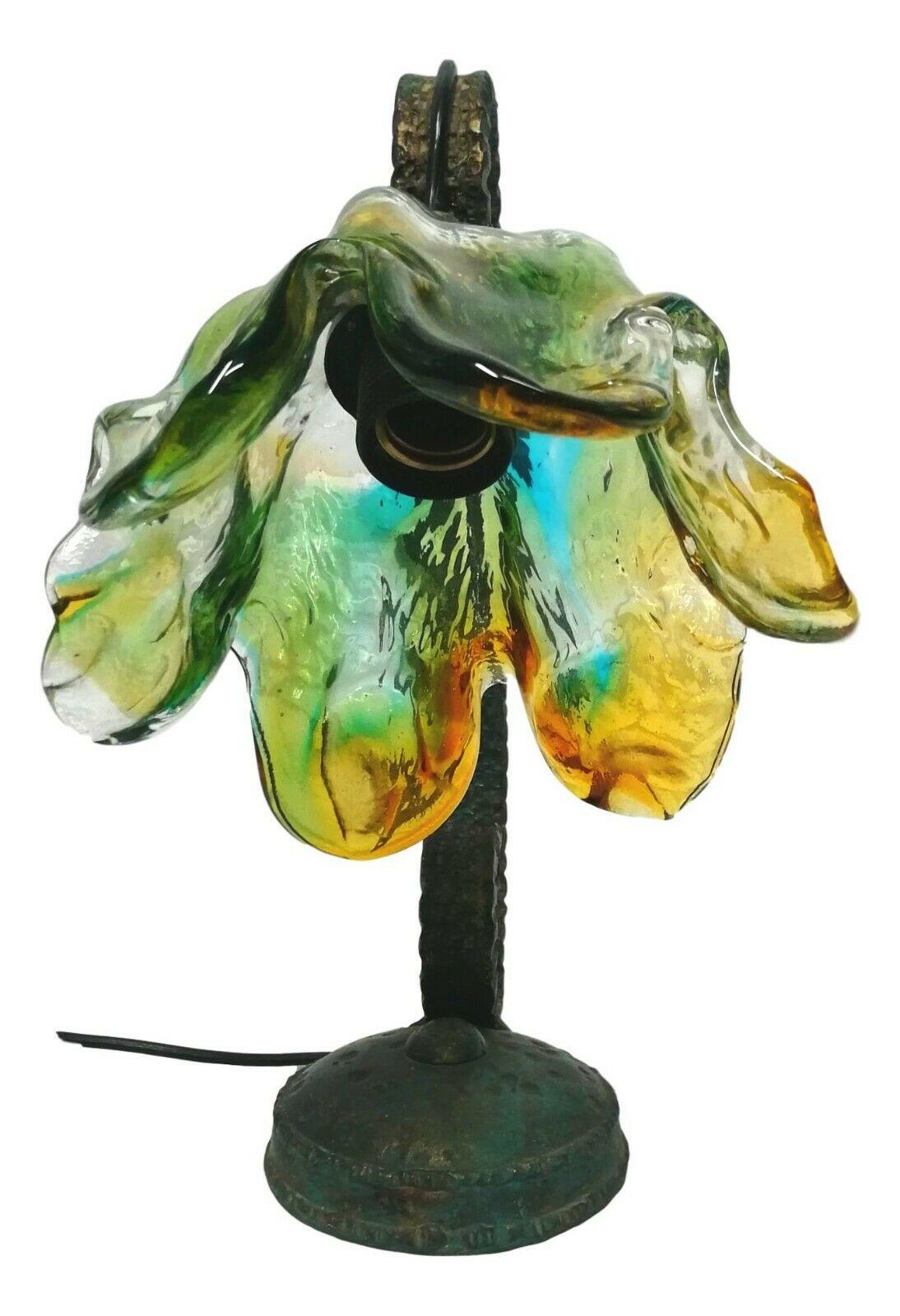 Late 20th Century Brutalist Table Lamp in Murano Glass Vintage Design, 1970s