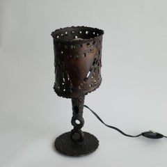Brutalist Table Lamp, Metal, France 1960s