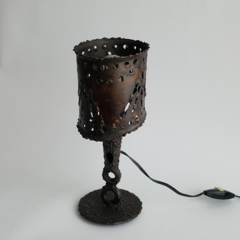 Welded Brutalist Table Lamp, Metal, France 1960s For Sale