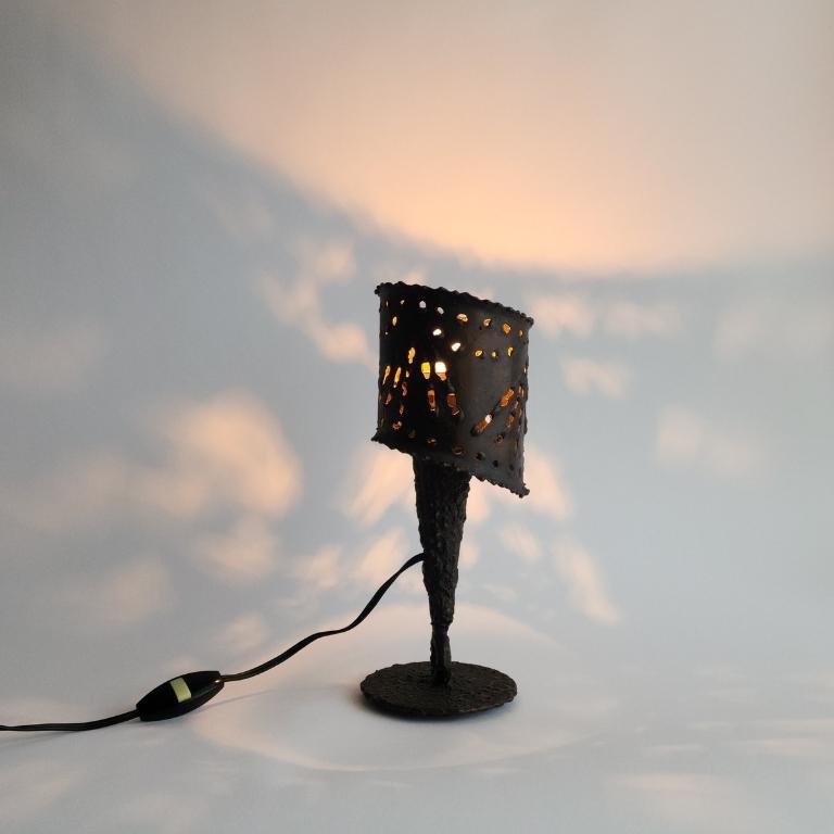 Mid-20th Century Brutalist Table Lamp, Metal, France 1960s For Sale