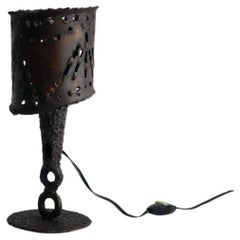 Brutalist Table Lamp, Metal, France 1960s