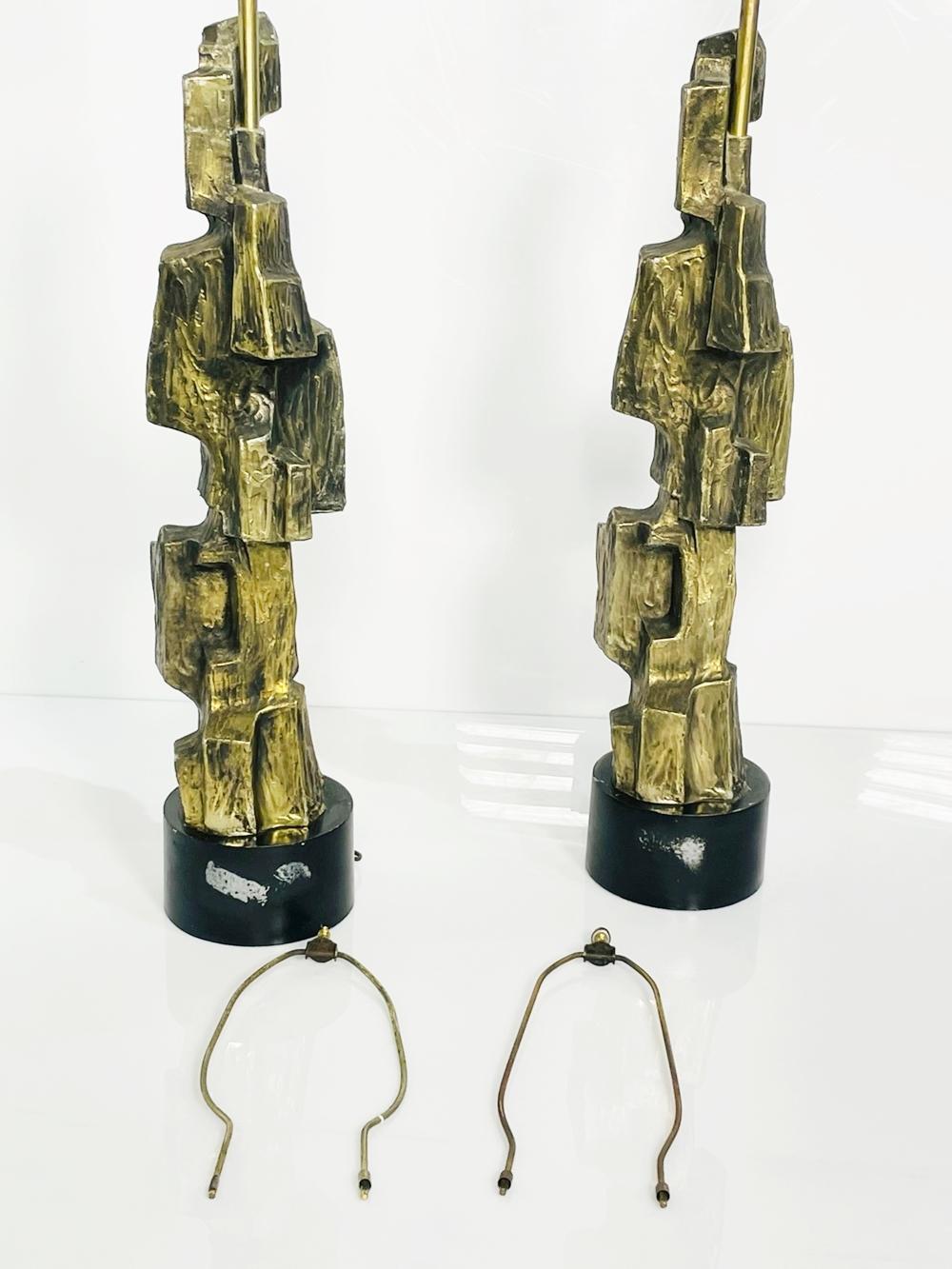 Brutalist Table Lamps by Maurizio Tempestini for Laurel Lighting In Good Condition In Los Angeles, CA