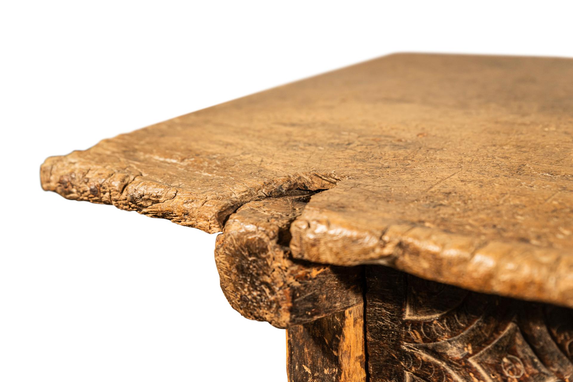 Wood Brutalist Table, Spain, Late 18th Century For Sale