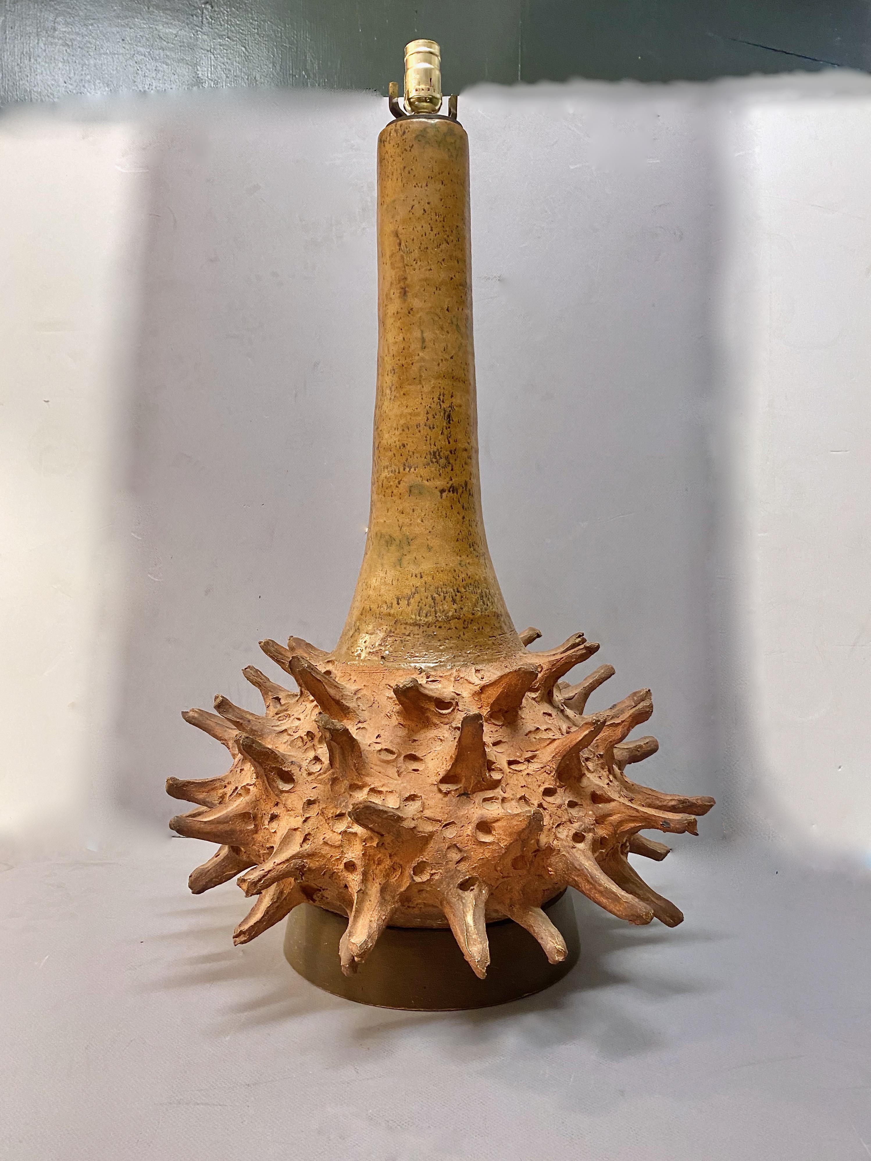 Terracotta Brutalist Terra Cotta Lamp