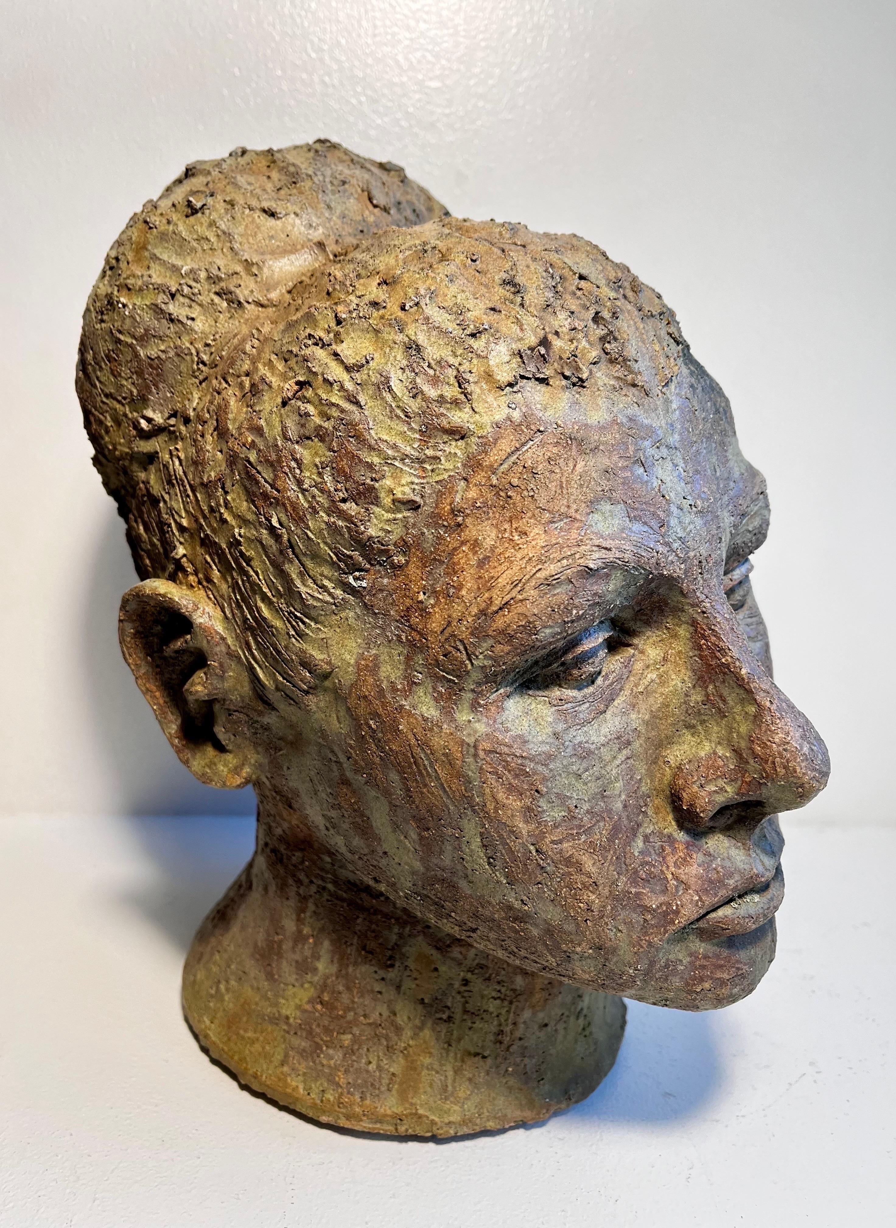 Brutalist Terracotta Female Bust Sculpture

unsigned, unknown artist
