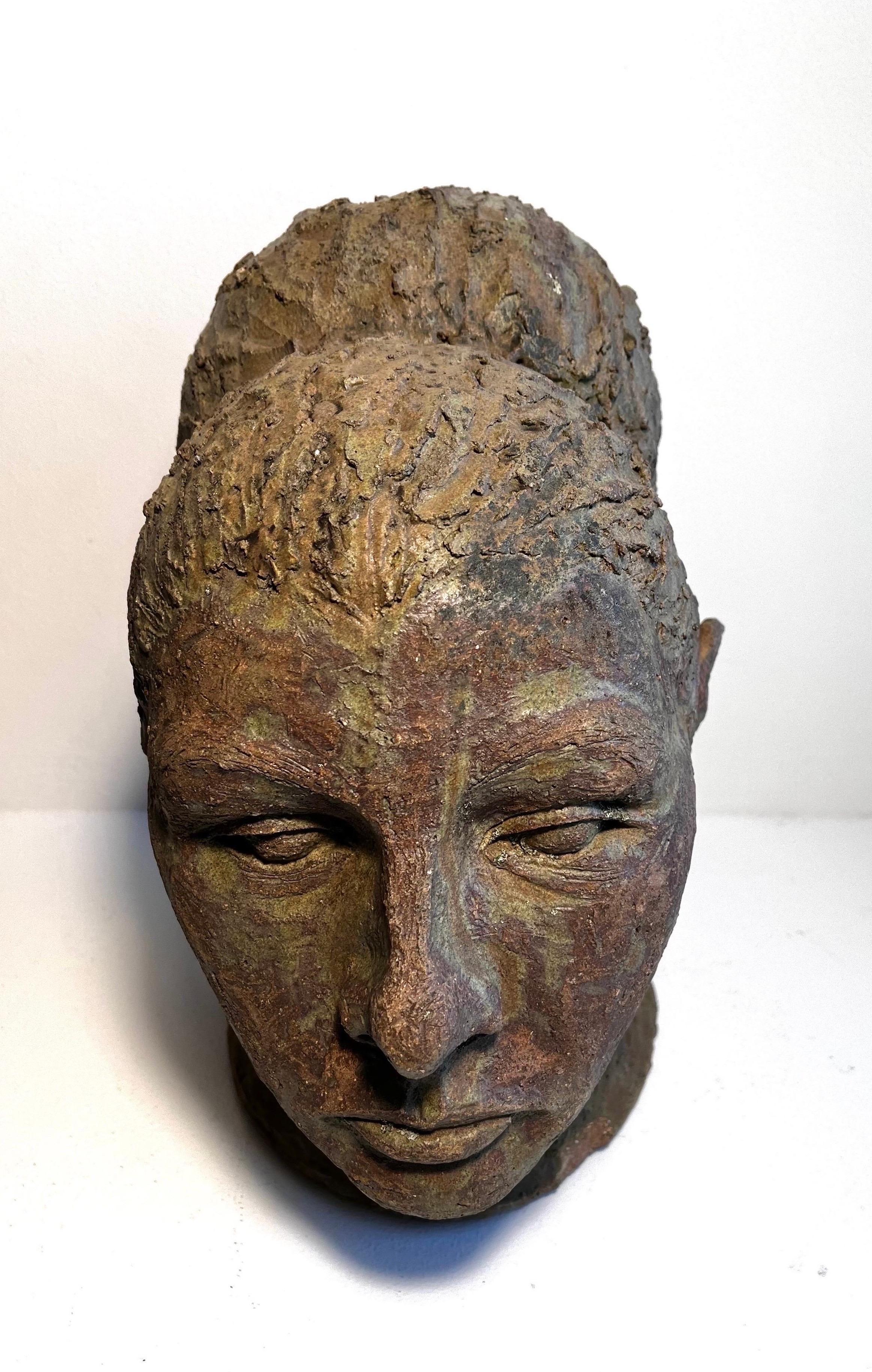 20th Century Brutalist Terracotta Female Bust Sculpture For Sale