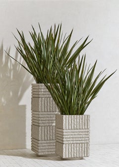 Brutalist Textured Column Planter, ATLAS III by SIRAK