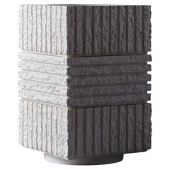 Brutalist textured concrete column planter, ATLAS III by Sirak (short height)