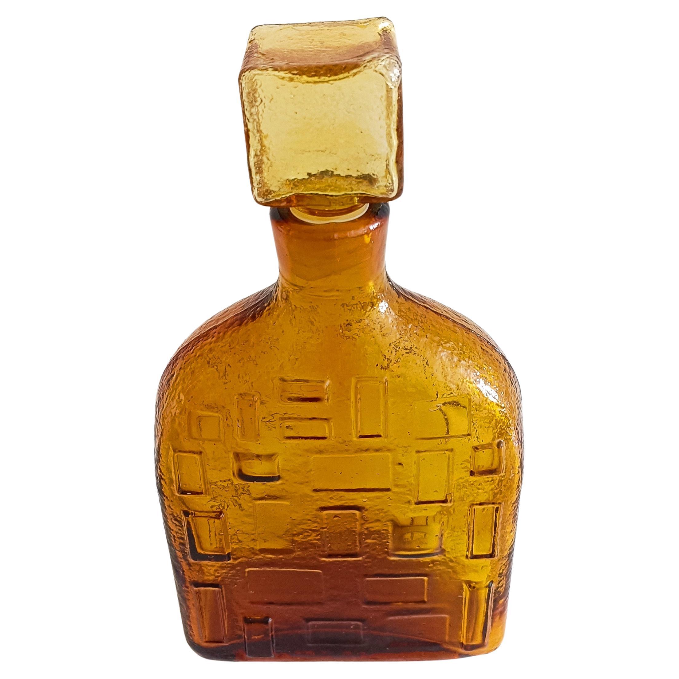 Brutalist Textured Glass Decanter by Wayne Husted for Stelvia, Italy 1960s 5