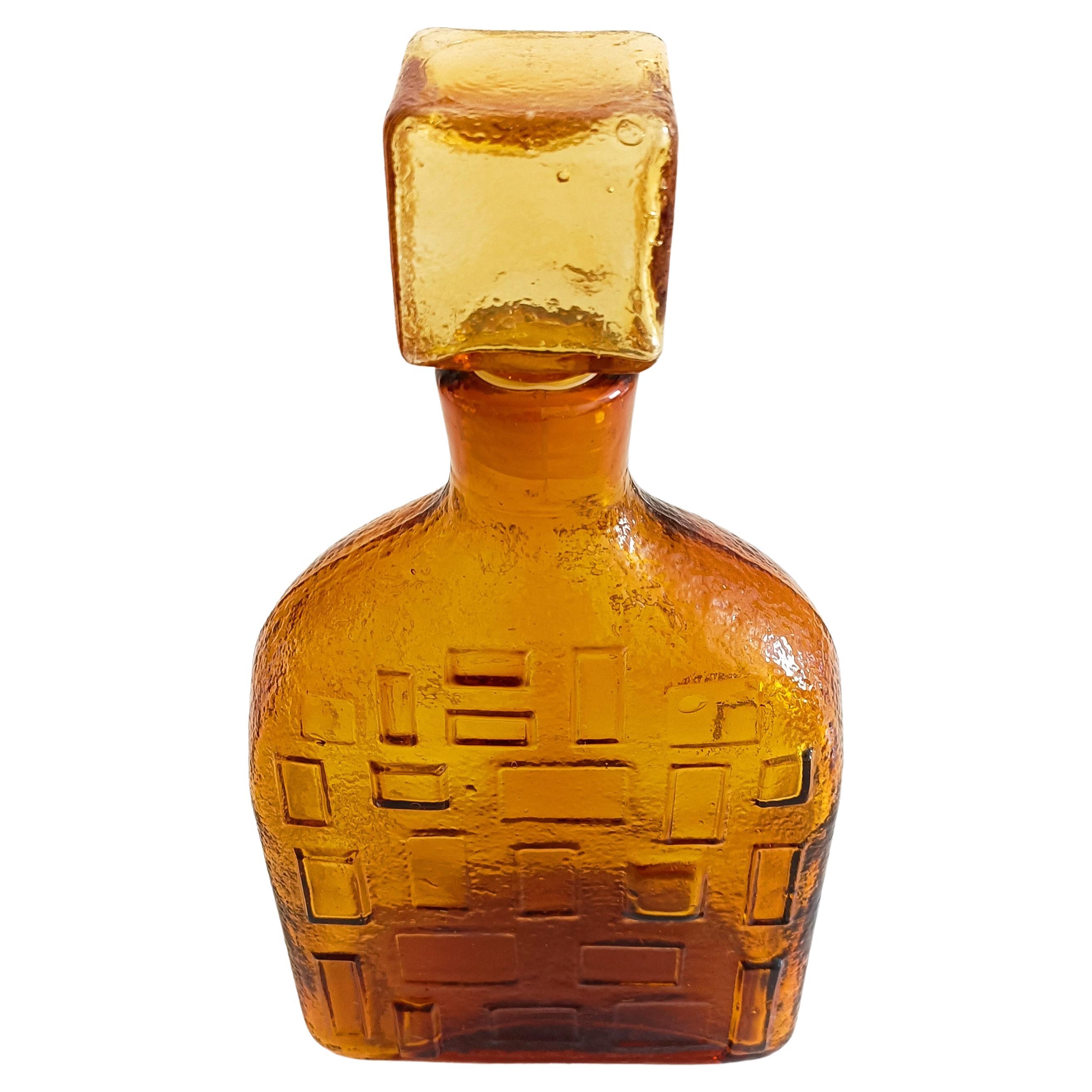 Brutalist Textured Glass Decanter by Wayne Husted for Stelvia, Italy 1960s 2