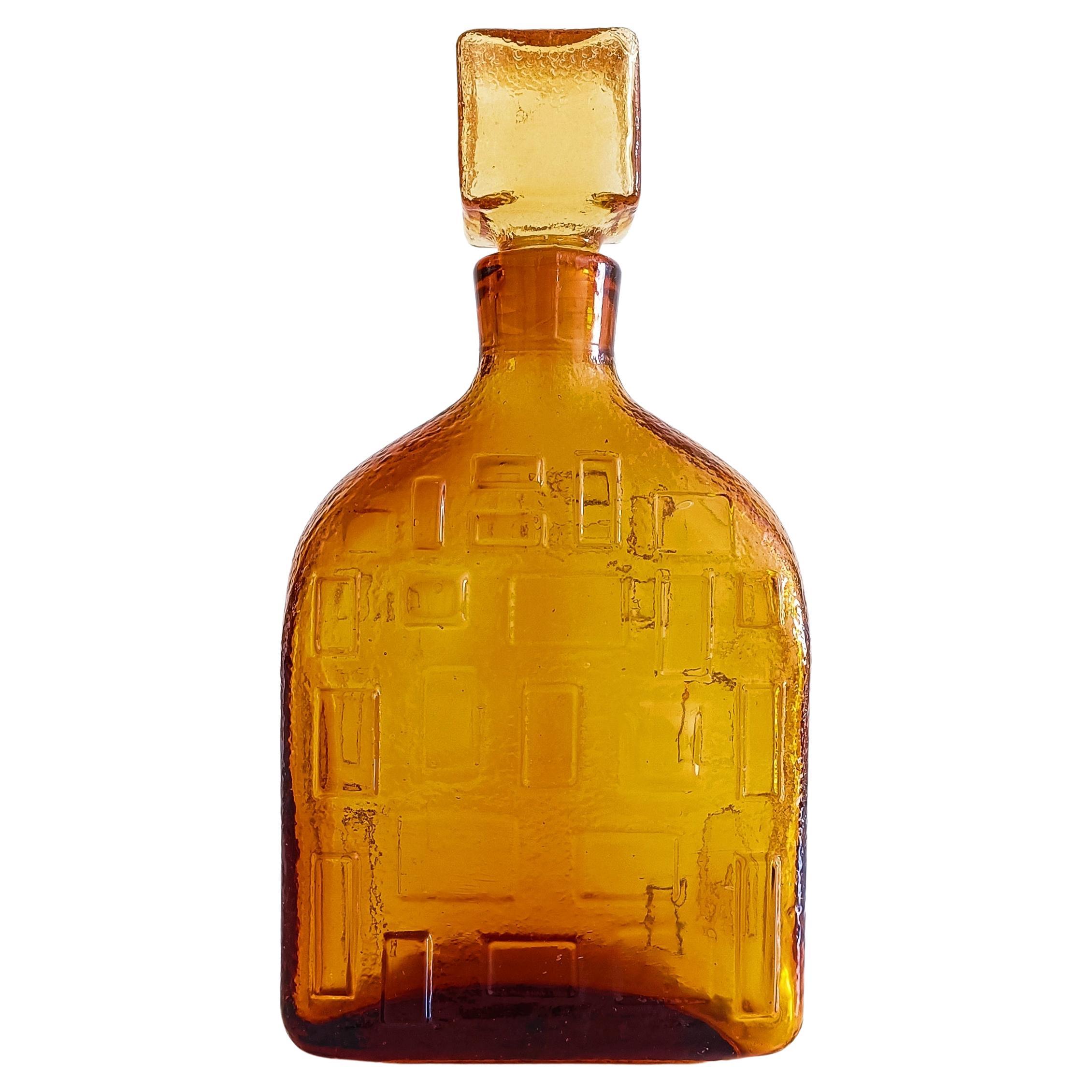 Brutalist Textured Glass Decanter by Wayne Husted for Stelvia, Italy 1960s 3