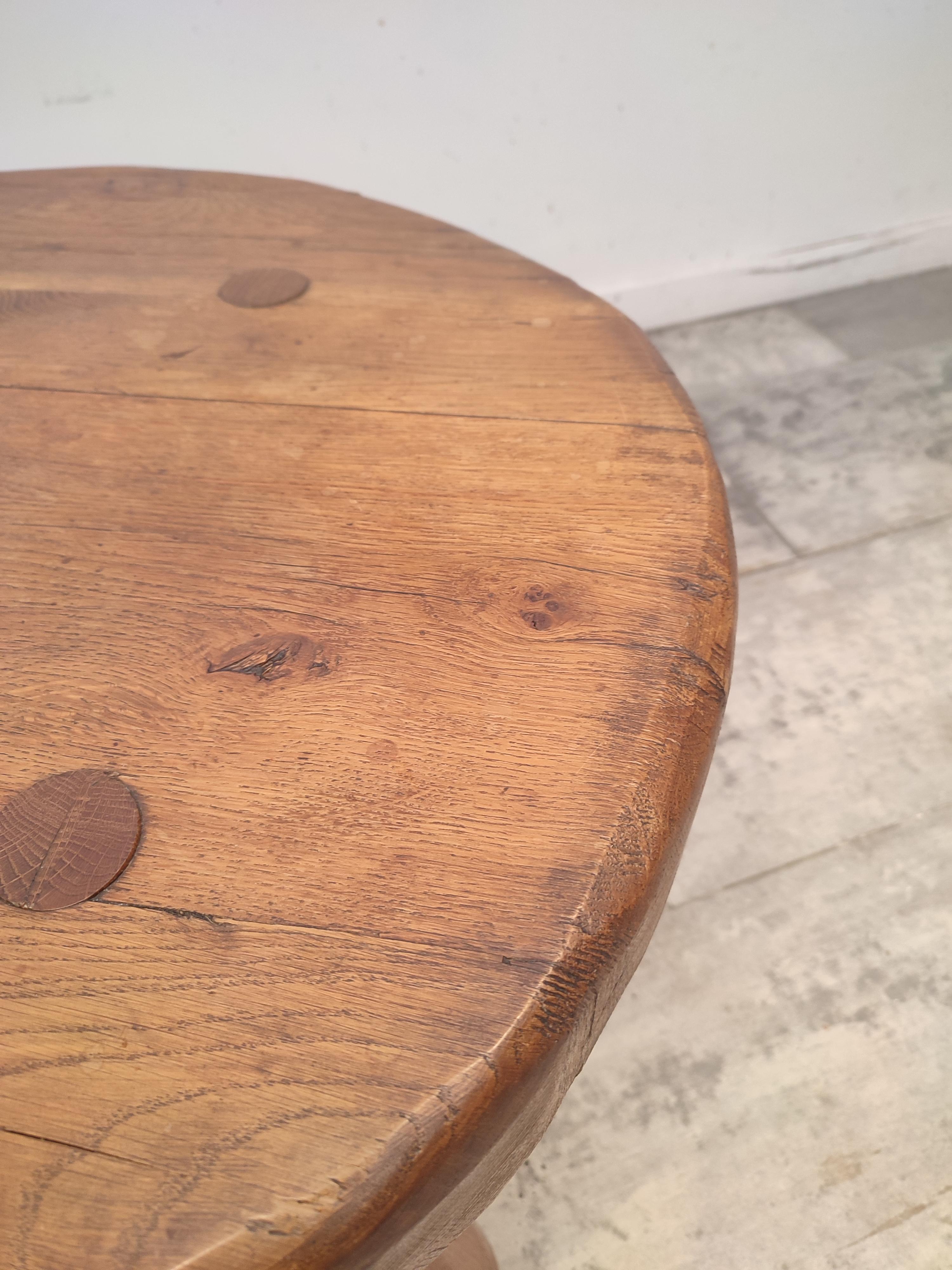 Brutalist, Thick Oak Coffee Table 1930 For Sale 1